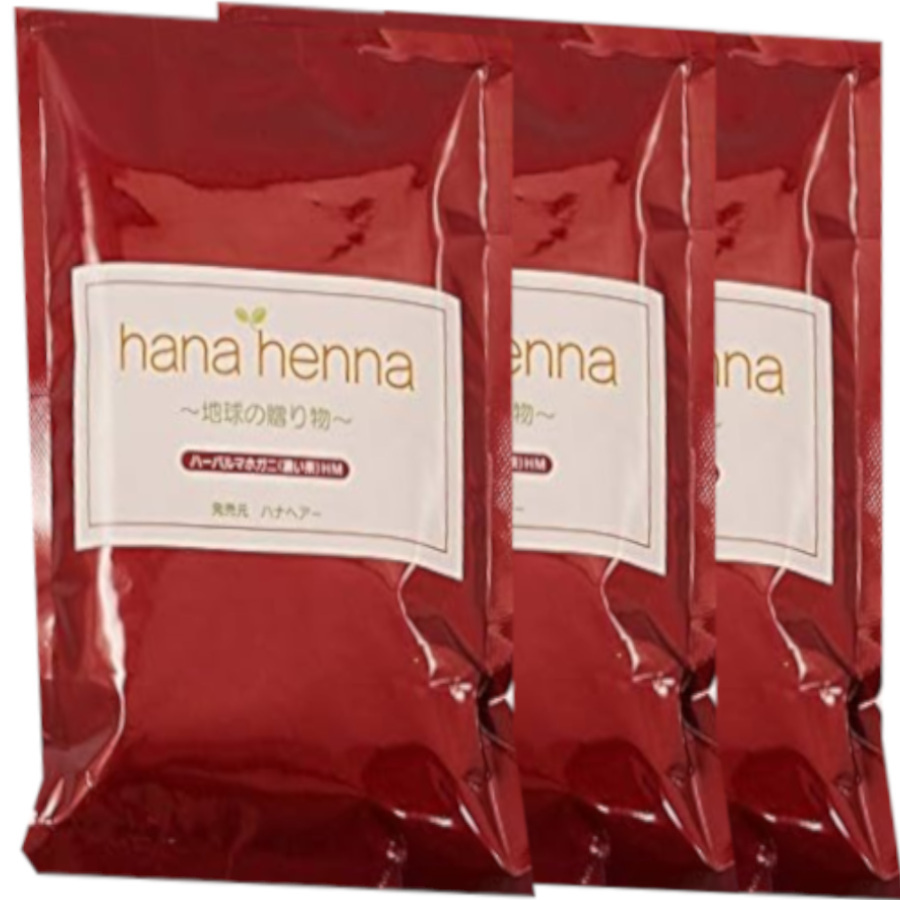 ハナヘナ ハーバルマホガニー 300g 白髪染め ダークブラウン 100g3セット拍卖