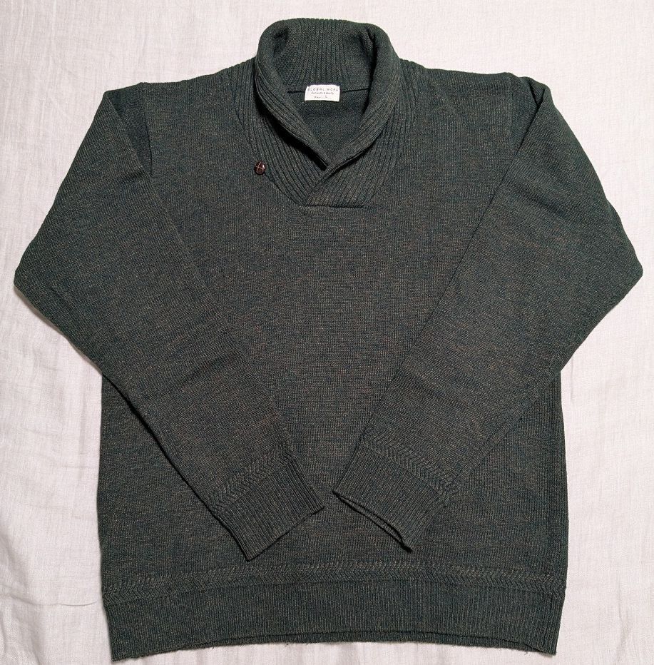 グローバルワーク ショールカラーセーター メンズLサイズ フォレストグリーン ニット プルオーバー拍卖