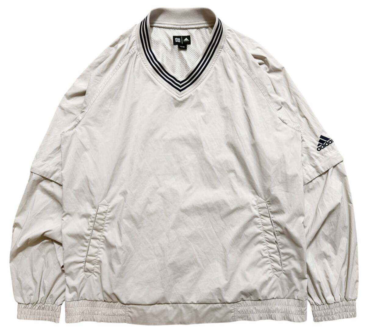 adidas GOLF アディダスゴルフ ゴルフウェア オールシーズン 2way(半袖・長袖) ウインドブレーカー ゴルフジャケット M/M アイボリー拍卖