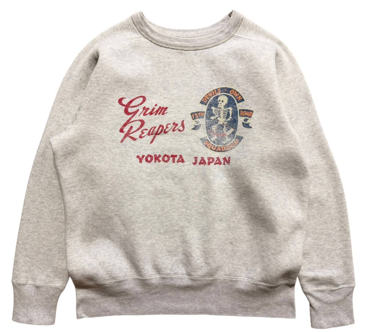 BUZZRICKSON'S バズリクソンズ グリムリーパー ヨコタ ジャパン フリーダムスリーブ スウェットシャツ トレーナー L 杢グレー拍卖