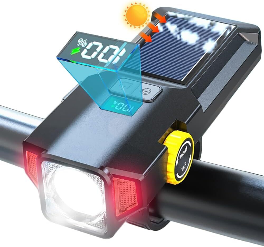 【2025新型ズーム式】自転車 ライト 明るい 強力 白+赤双光源5モード 高輝度 ディジタル電気量 自転車用 LED TYPE-C USB充電式拍卖