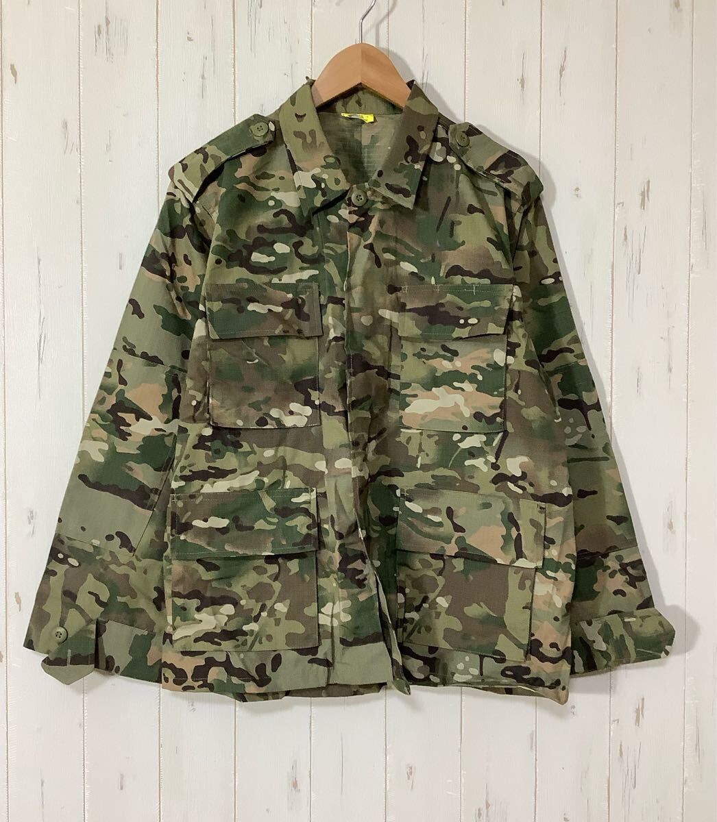 そ1712 セットアップ 迷彩柄 マルチカモ ミリタリージャケット コンバットパンツ XS サバゲー サバイバルゲーム リップストップ 拍卖