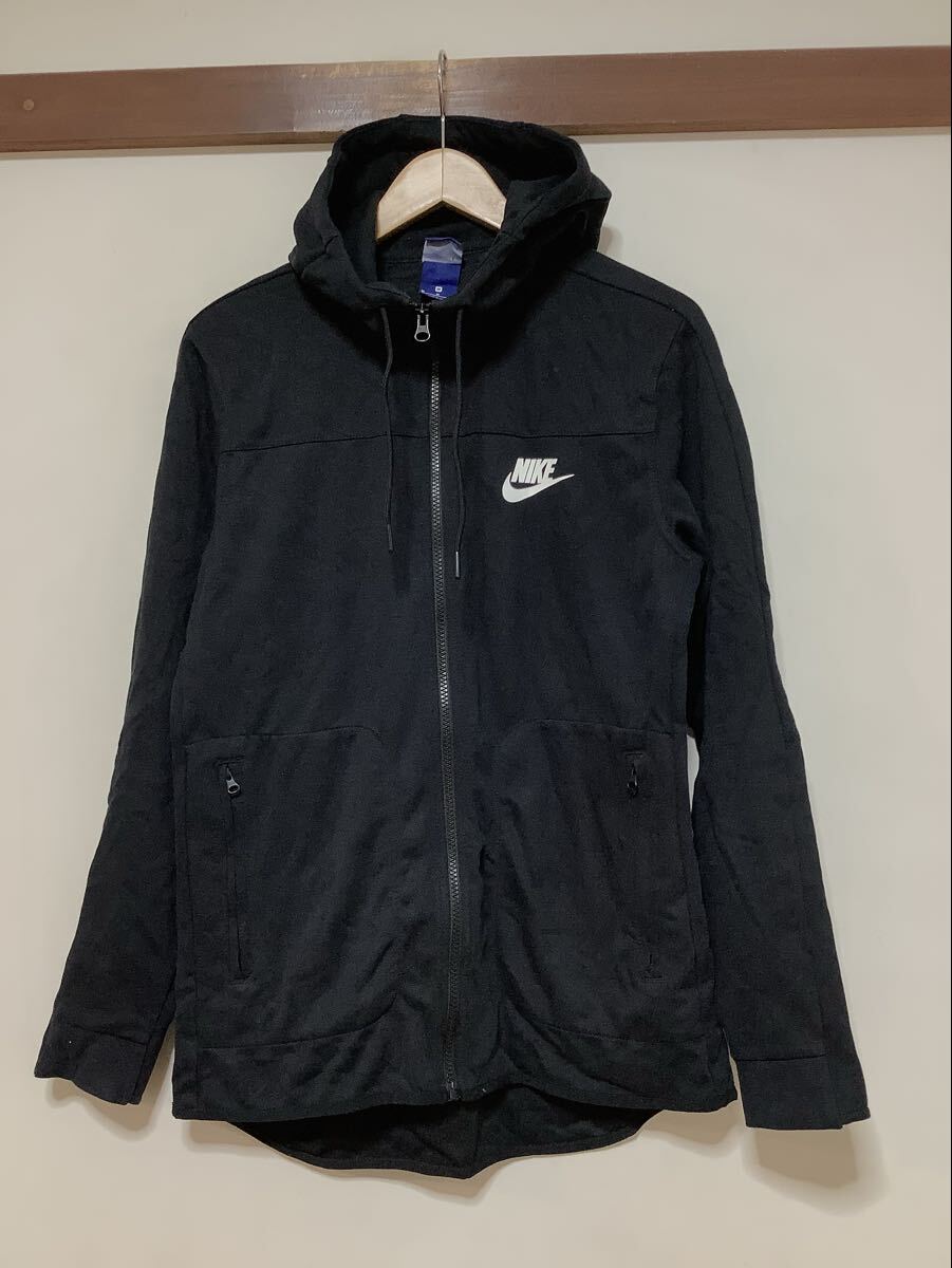 く1789 NIKE ナイキ ジップアップスウェットパーカー M ブラック ロゴプリント メンズ拍卖