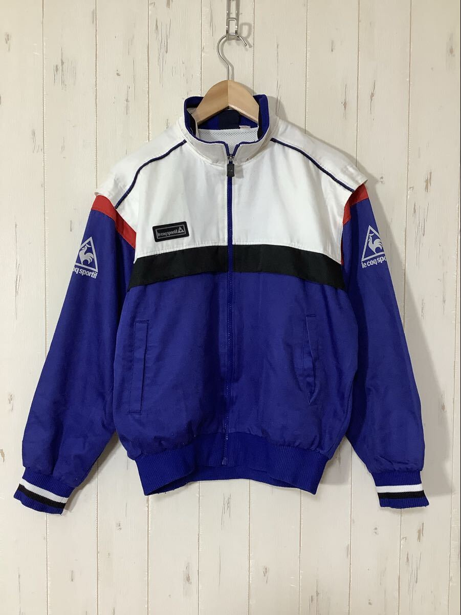 ち1727 le coq sportif ルコック ジャージジャケット トレーニングウェア M ホワイト/ブルー 拍卖