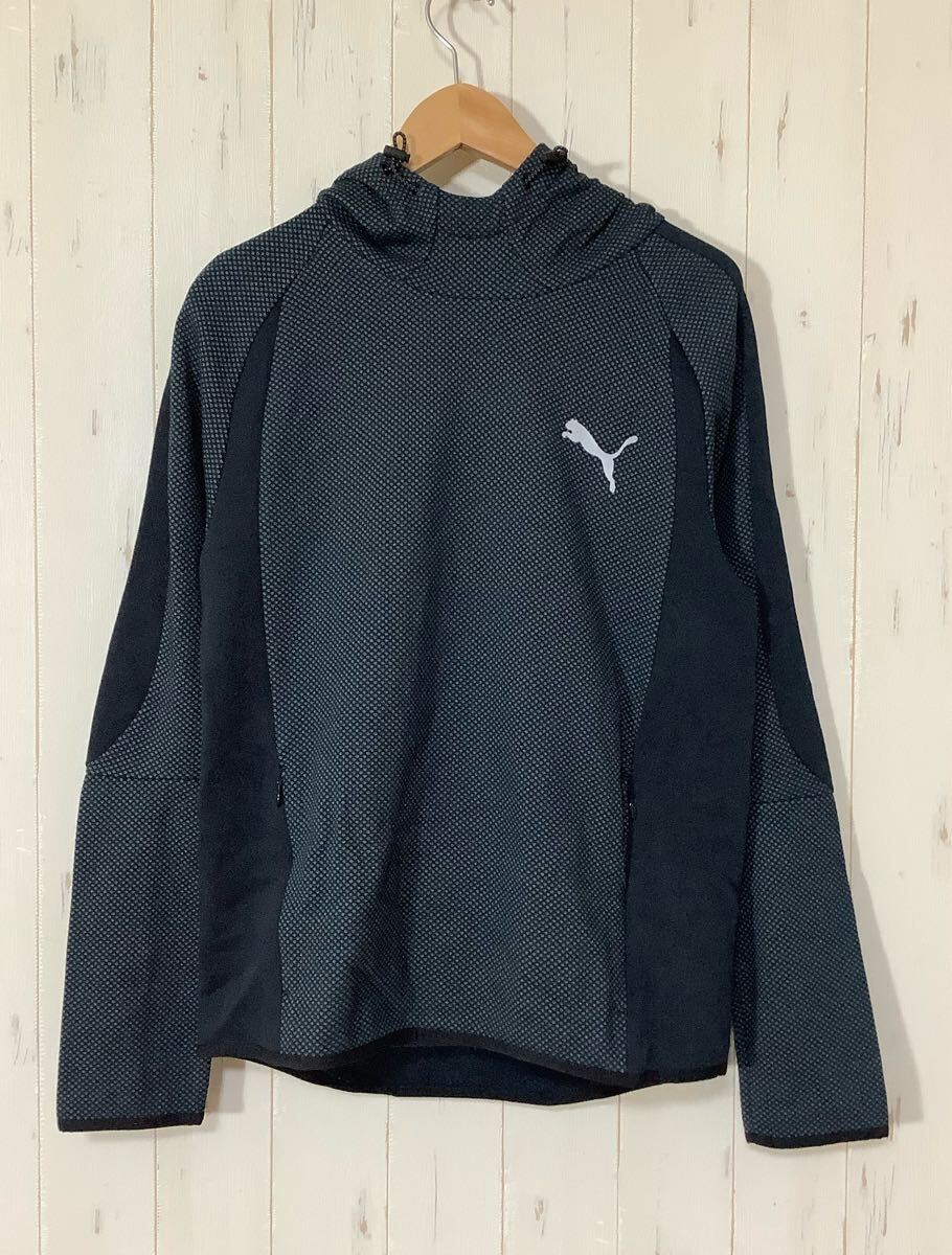 そ1784 PUMA プーマ ジャージパーカー トレーニングウェア M プルオーバー ダークグレー ロゴワッペン 拍卖