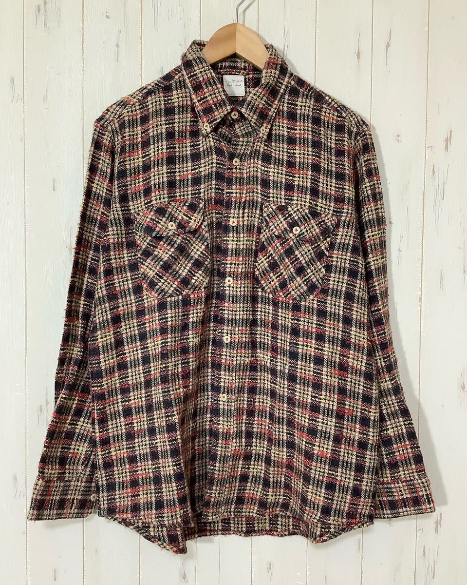 け1745 Kaul Helmut カールヘルム チェック 長袖シャツ M ボタンダウン マルチカラー拍卖