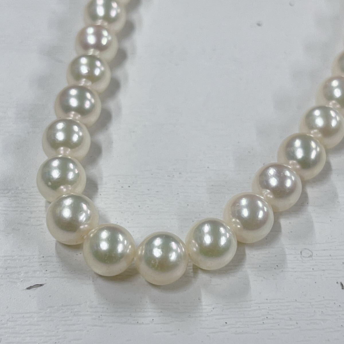 ▲401 ネックレス パール 6.4-6.8mm 真珠 シルバー 43cm シルバー留め具拍卖
