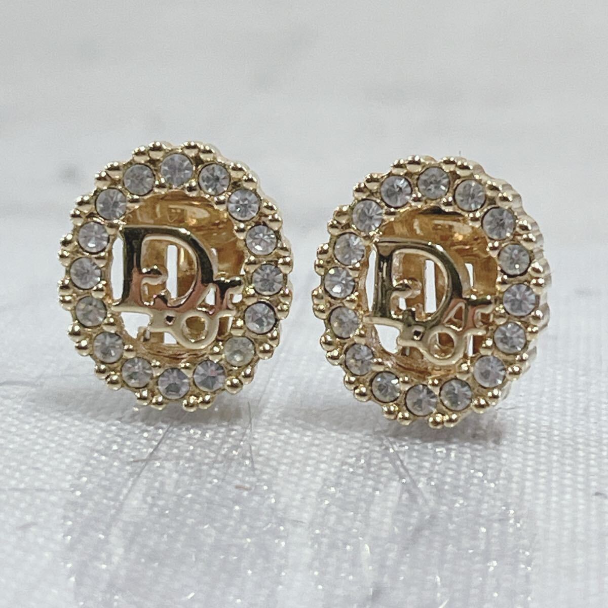 ♪421 Christian Dior クリスチャンディオール イヤリング ラインストーン ビジュー拍卖
