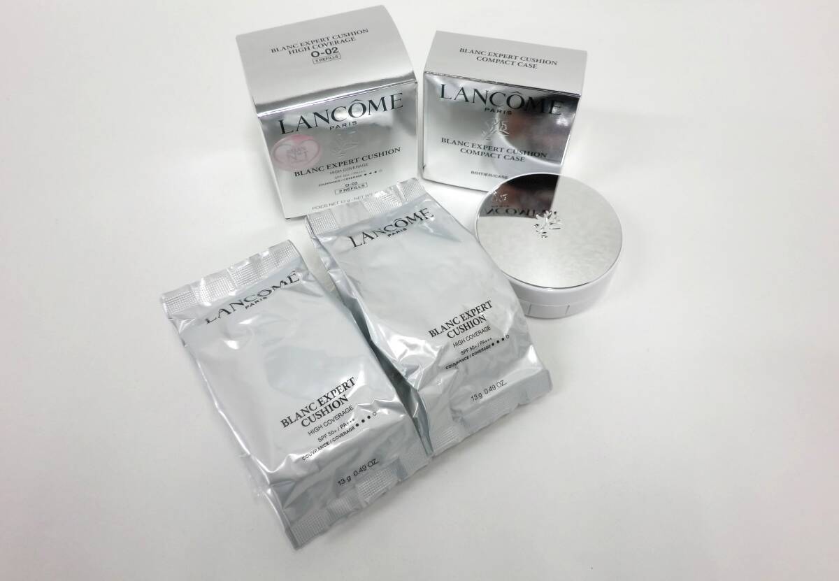 コスメ祭 LANCOME ランコム ブラン エクスペール クッション レフィル O-02 2個入 コンパクトケース 1個 未使用 BLANC EXPERT CUSHION 拍卖