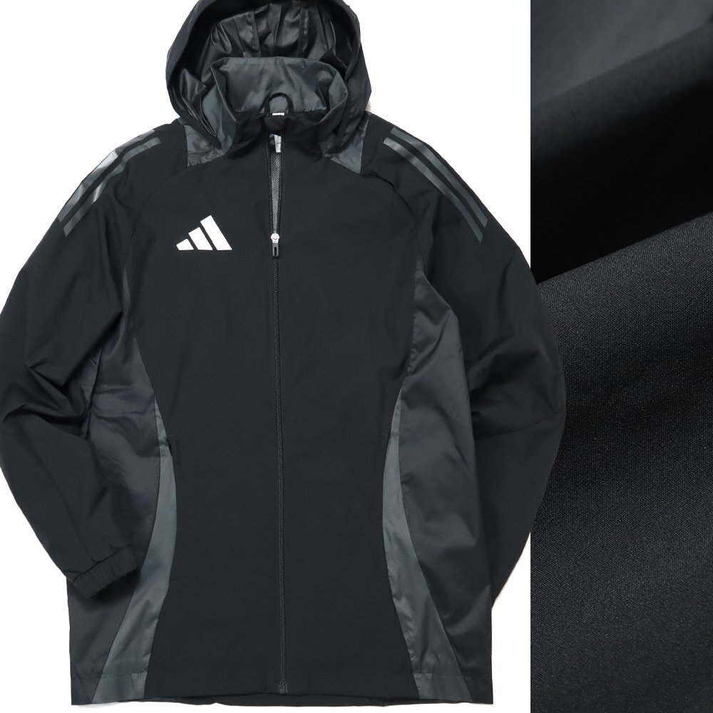 アディダス TIRO24 撥水 オールウェザー ジャケット 新品 秋冬 XL 黒 adidas ブルゾン フーディー メンズ ナイロンジャケット ◆7AJ190拍卖