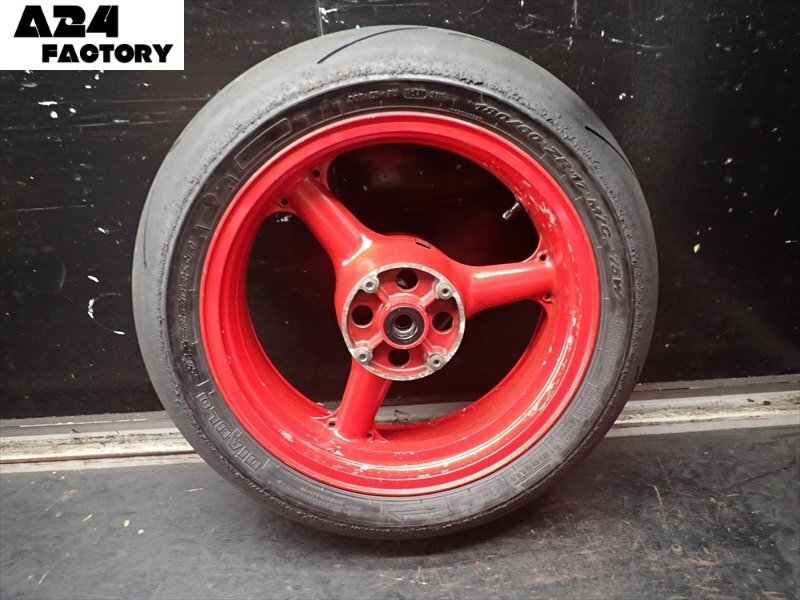 B1R7-1010 カワサキ Ninja ZX-9R リアホイール タイヤ 【ZX900C 1999年式 マレーシア仕様 動画有】拍卖