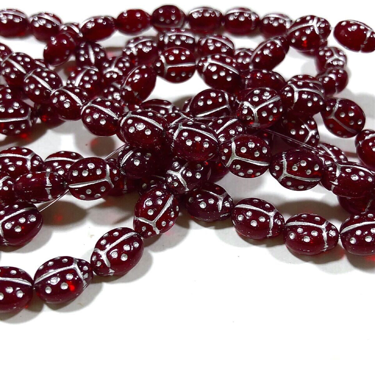 てんとう虫9mm10個 チェコビーズ cre拍卖