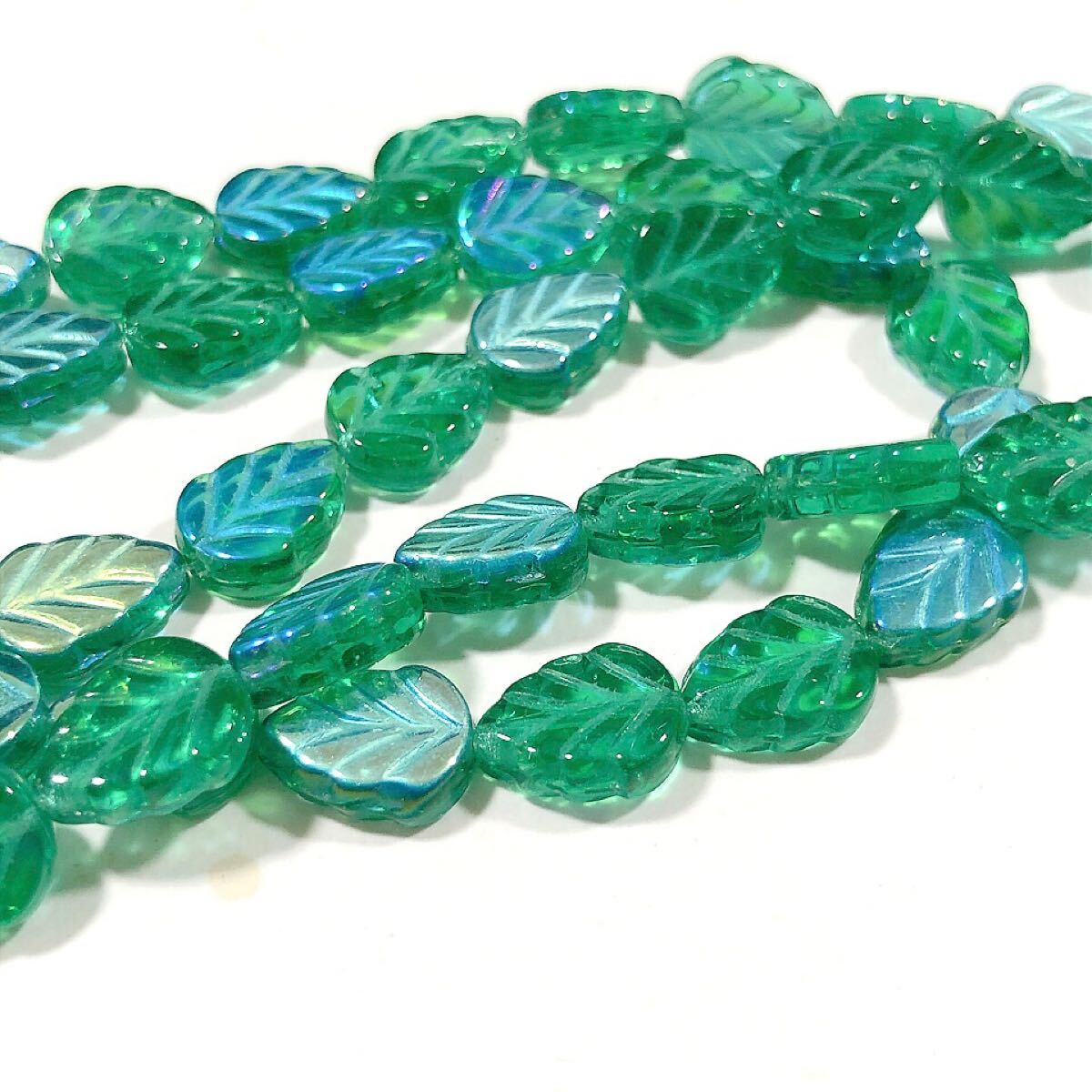 ミントリーフ 14個 チェコビーズ egr拍卖