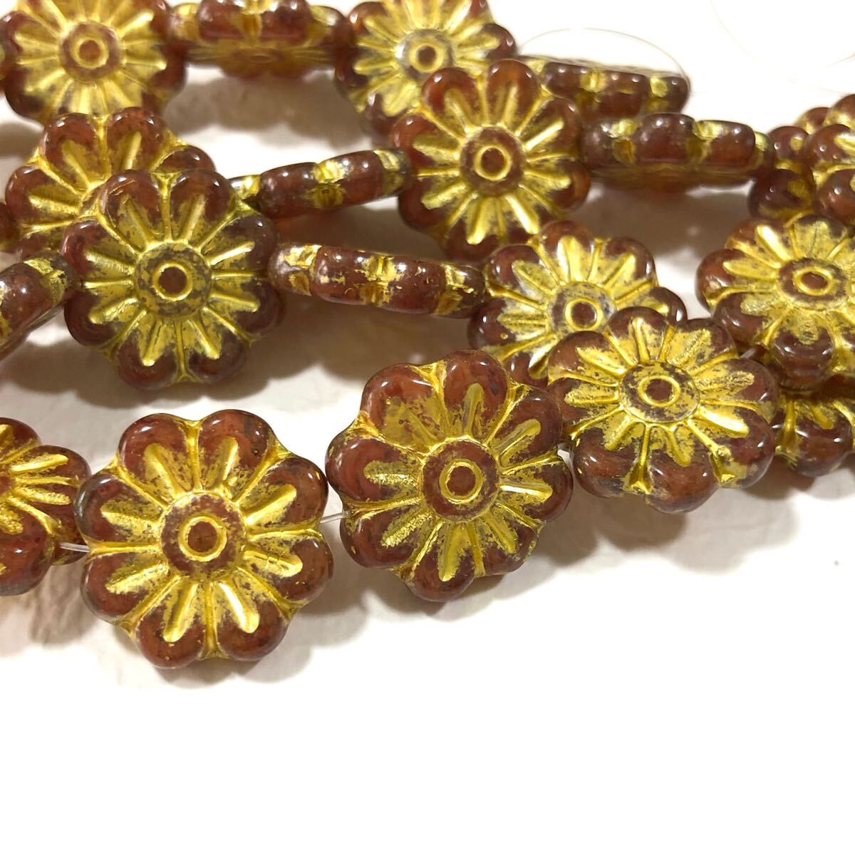 マーガレットフラワー 18㎜ 4個 チェコビーズ bry拍卖