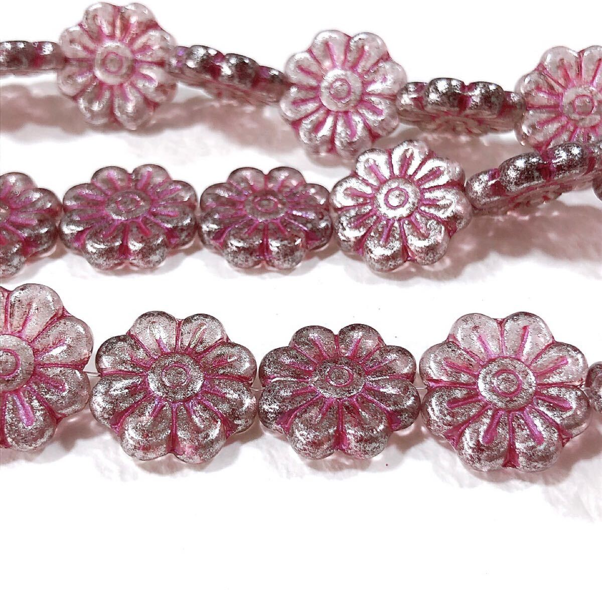 マーガレットフラワー 18㎜ 4個 チェコビーズ gg拍卖