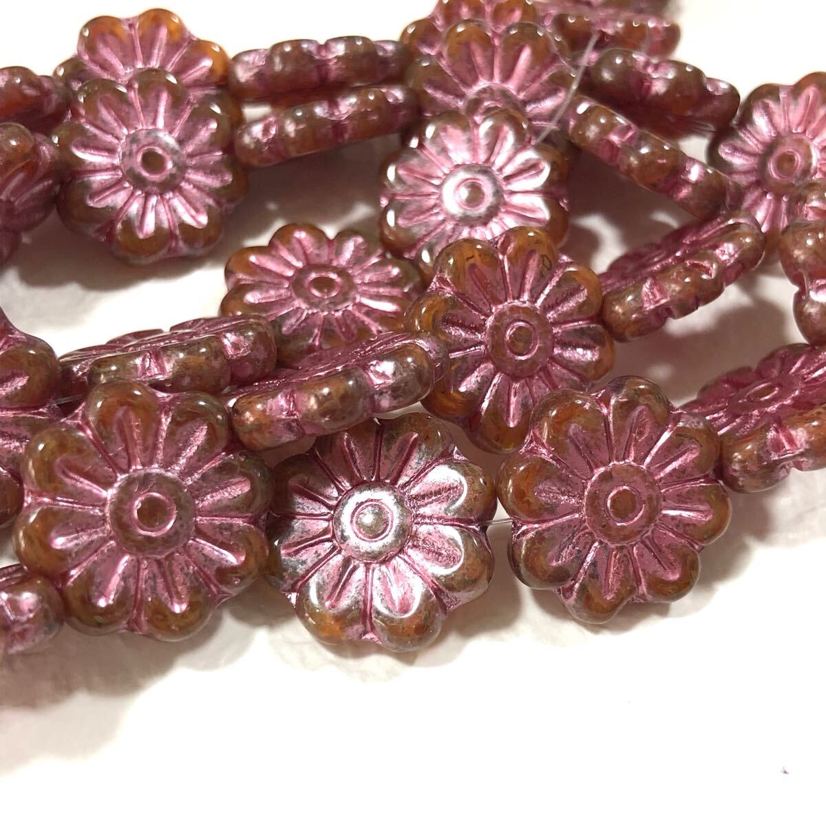 マーガレットフラワー 18㎜ 4個 チェコビーズ brpi拍卖