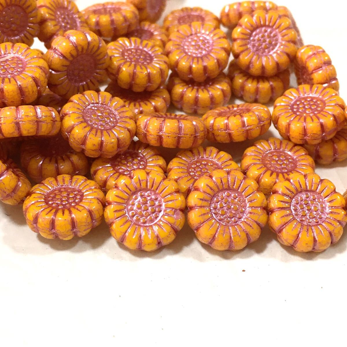 サンフラワー12mm4個 チェコビーズ or拍卖