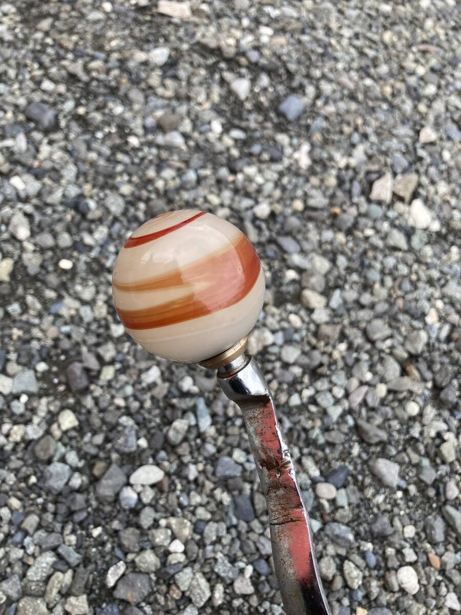 レアNOS当時物30sアンバーマーブルガラスシフトノブ ハーレービンテージ チョッパー ナックル パン サイドバルブ パンヘッド 30s40s50s拍卖