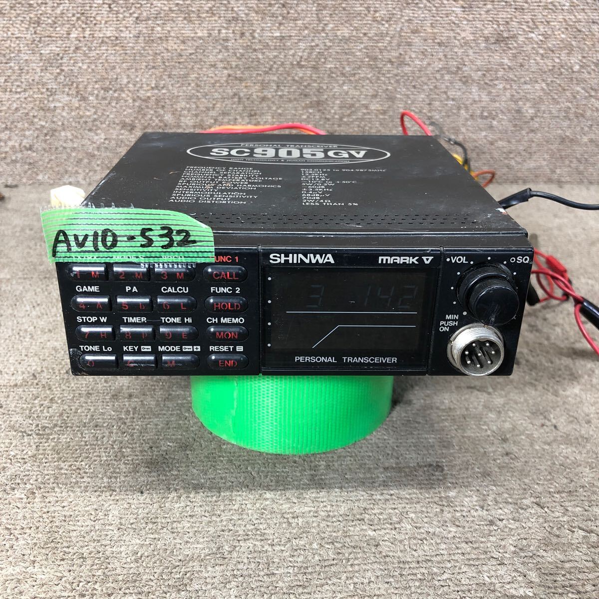 AV10-532 激安 無線機 SHINWA 信和通信機 MARK5 SC905GV2型 パーソナル無線機 起動確認済み 中古現状品拍卖