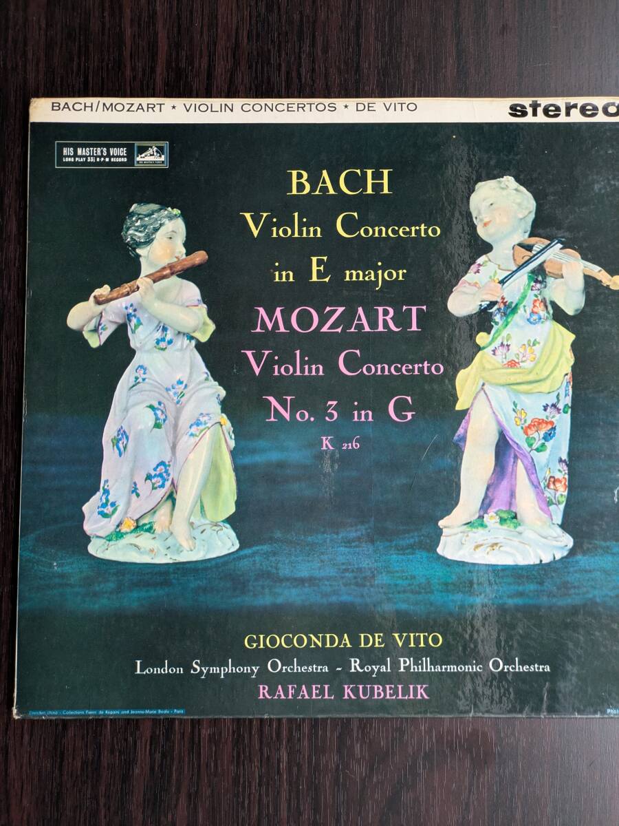 英国 HMV ASD429 オリジナル盤1G バッハ モーツァルト V協 ジョコンダ・デヴィート ラファエル・クーベリック拍卖