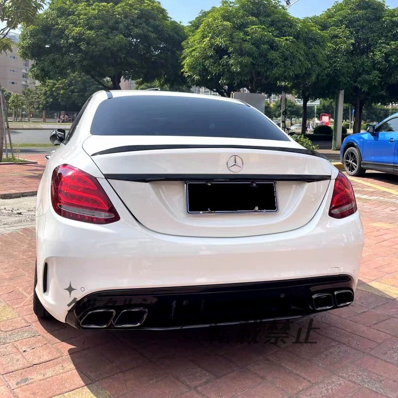 2015-2021 メルセデス・ベンツ Cクラス W205 C200L C260L 専用 C63スタイル ノンドリルスポイラー拍卖