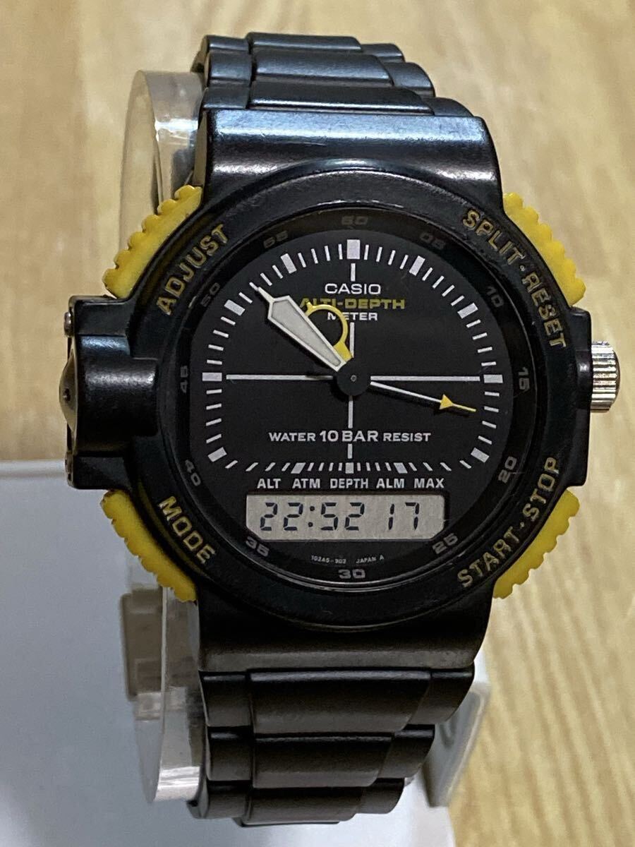 1980年代 カシオ CASIO 腕時計 デジアナ ALTI DEPTH METER ARW-320 アナデジ ビンテージ 腕時計 稼働品拍卖