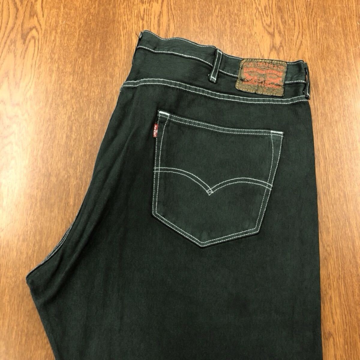 【GJ008】Levi's 501 W44 L30 大きいサイズ 後染め 製品染め グリーン ジーンズ デニムパンツ DYE ブランド古着 リーバイス501 送料無料拍卖