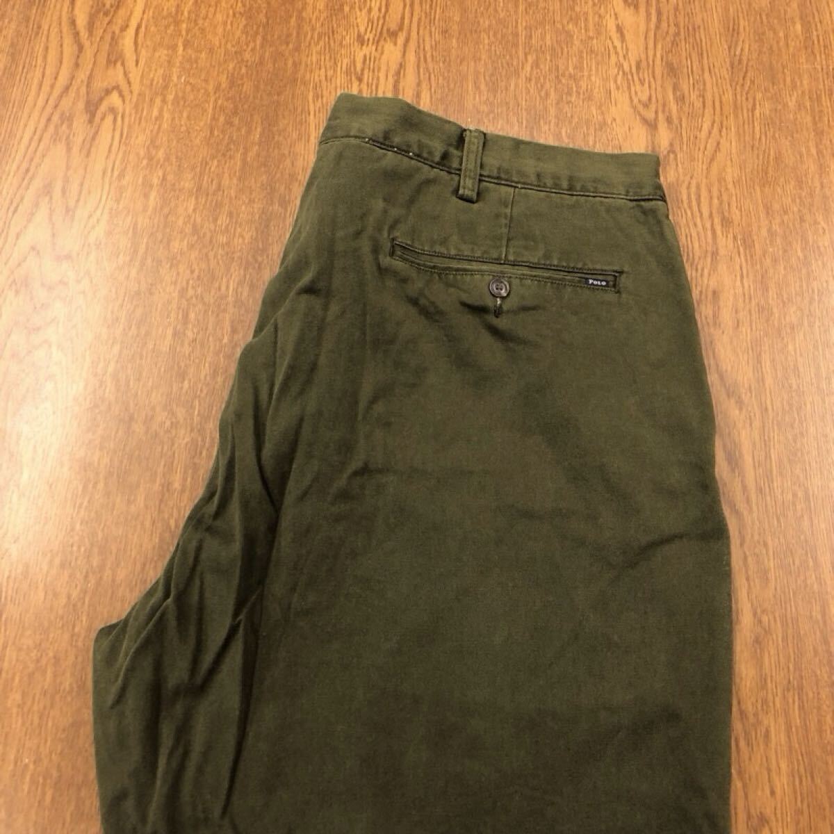 【GJ022】POLO RALPH LAUREN W42B L32 大きいサイズ チノパンツ ワークパンツ カーキ ブランド古着 ポロ ラルフローレン 送料無料拍卖