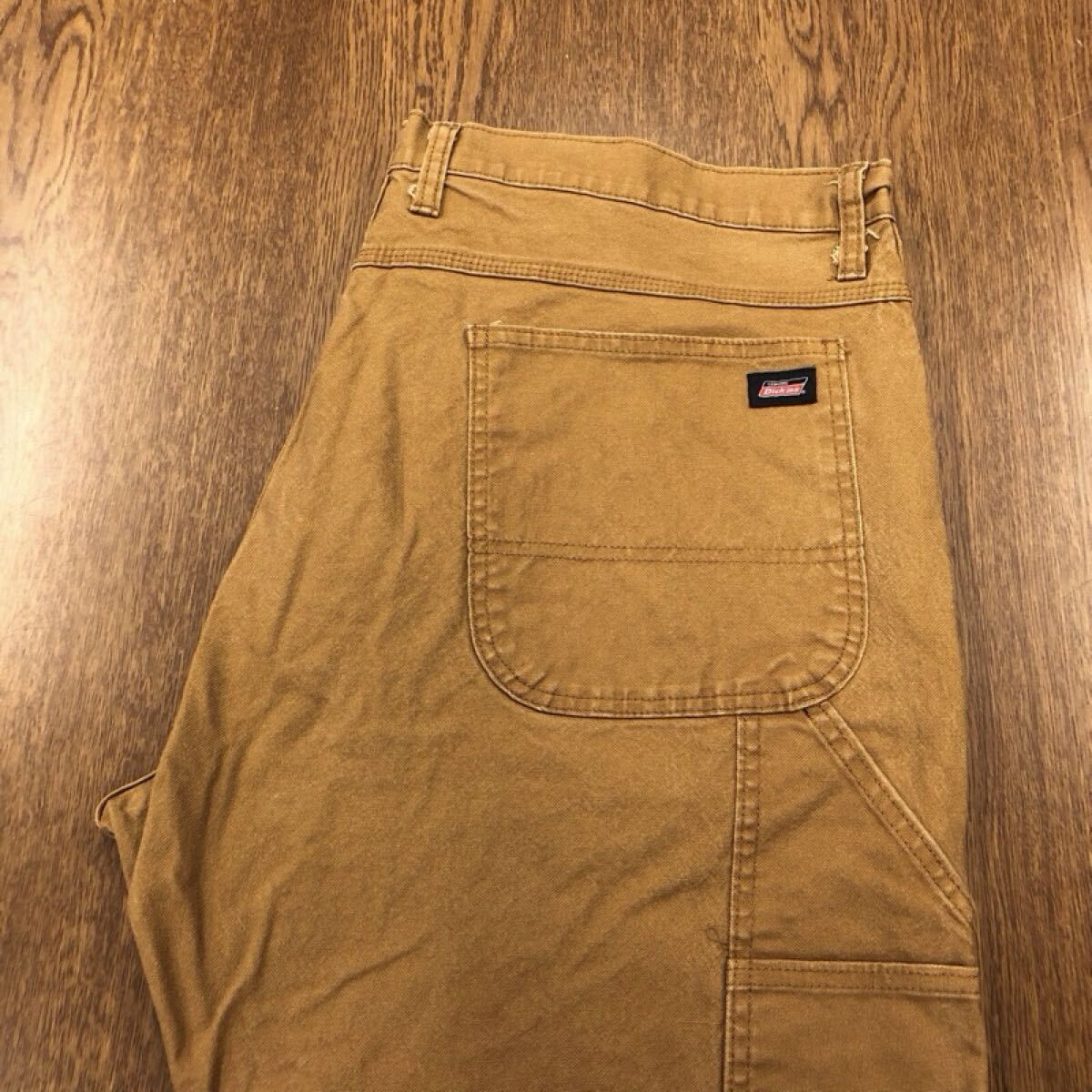 【GJ025】Dickies W40 L30大きいサイズ ペインターパンツ ワークパンツ ベージュ ストレッチ生地 ブランド古着 ディッキーズ 送料無料拍卖