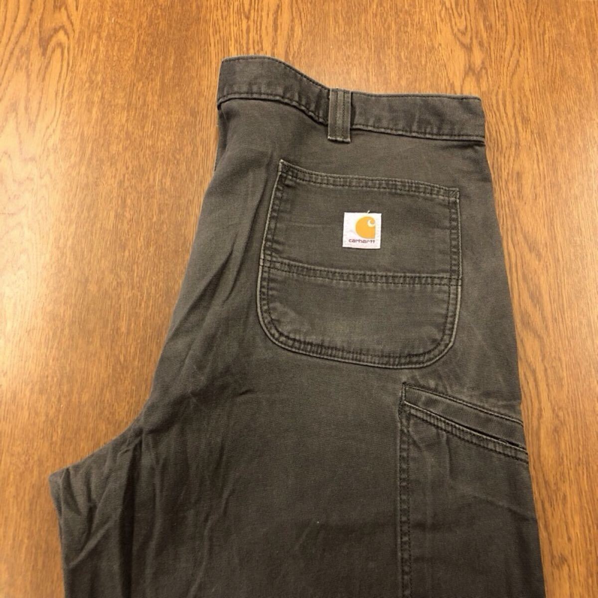 【GJ029】Carhartt W40 L34 大きいサイズ ビッグサイズ ワークパンツ チャコールグレー ストレッチ生地 ブランド古着 カーハート 送料無料拍卖