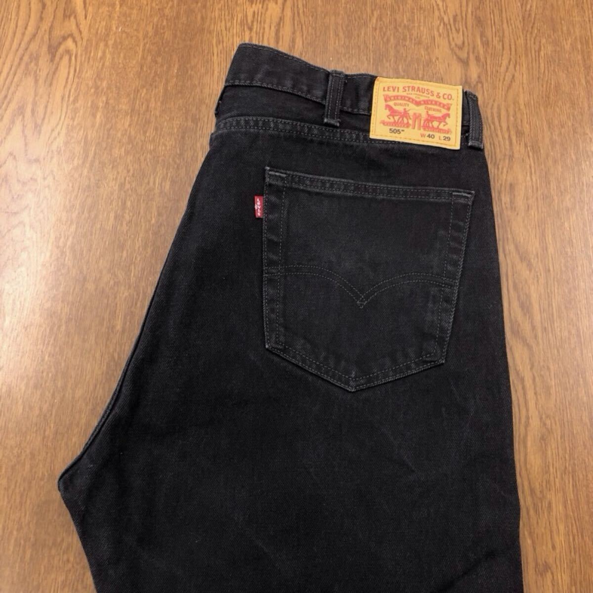 【GJ034】Levi's 505 W40 L29 大きいサイズ ビッグサイズ ブラック ジーンズ ジーパン デニムパンツ ブランド古着 リーバイス505 送料無料拍卖