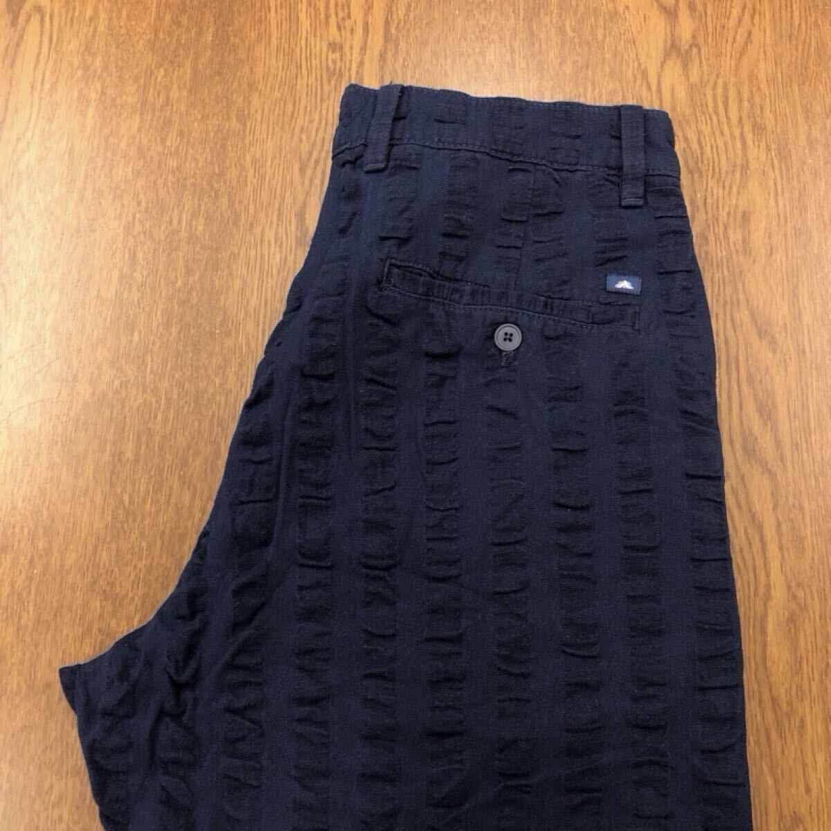 【GJ214】Levi's MADE&CRAFTED W31 ストライプ柄ワークパンツ ネイビー 紺色 シワ加工 ブランド古着 リーバイス 送料無料拍卖