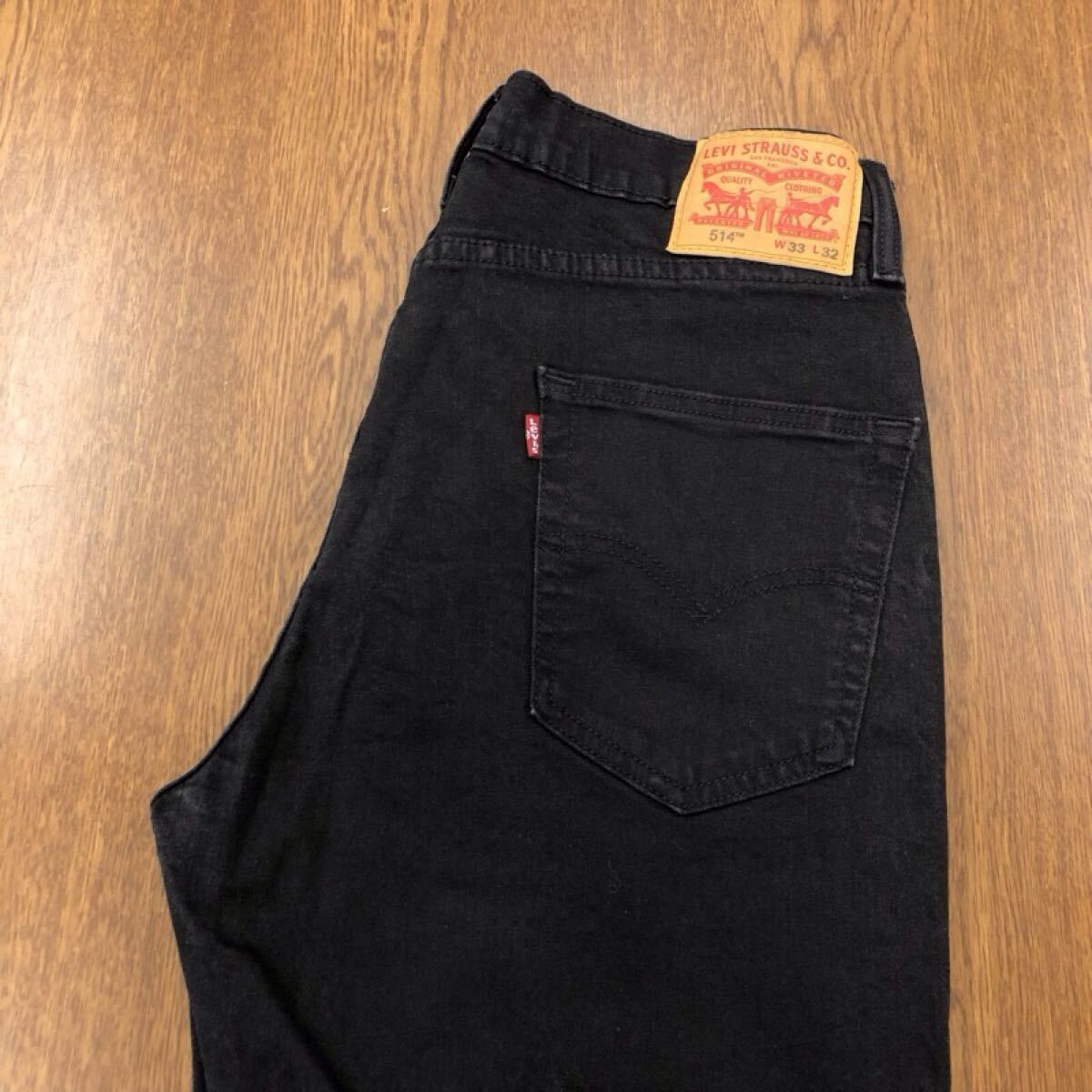 【GJ270】Levi's 514 W33 L32 カラーパンツ ブラック 黒色 ストレッチ生地 メンズブランド古着 リーバイス514 送料無料拍卖