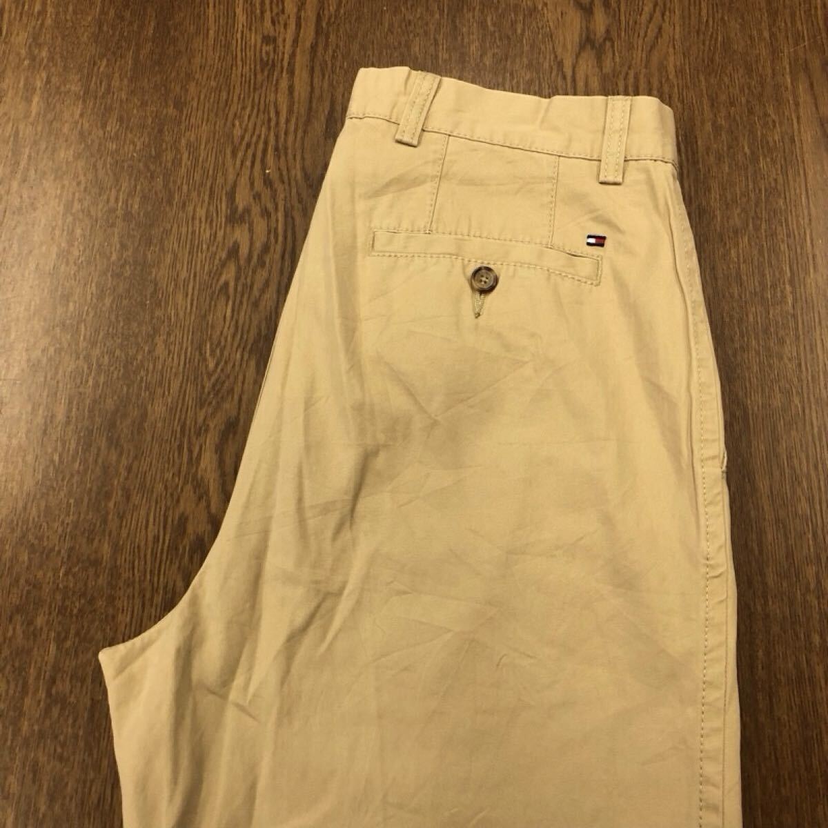 【GJ291】TOMMY HILFIGER W32 L30 ツータック チノパンツ ワークパンツ ベージュ メンズブランド古着 トミーヒルフィガー 送料無料拍卖