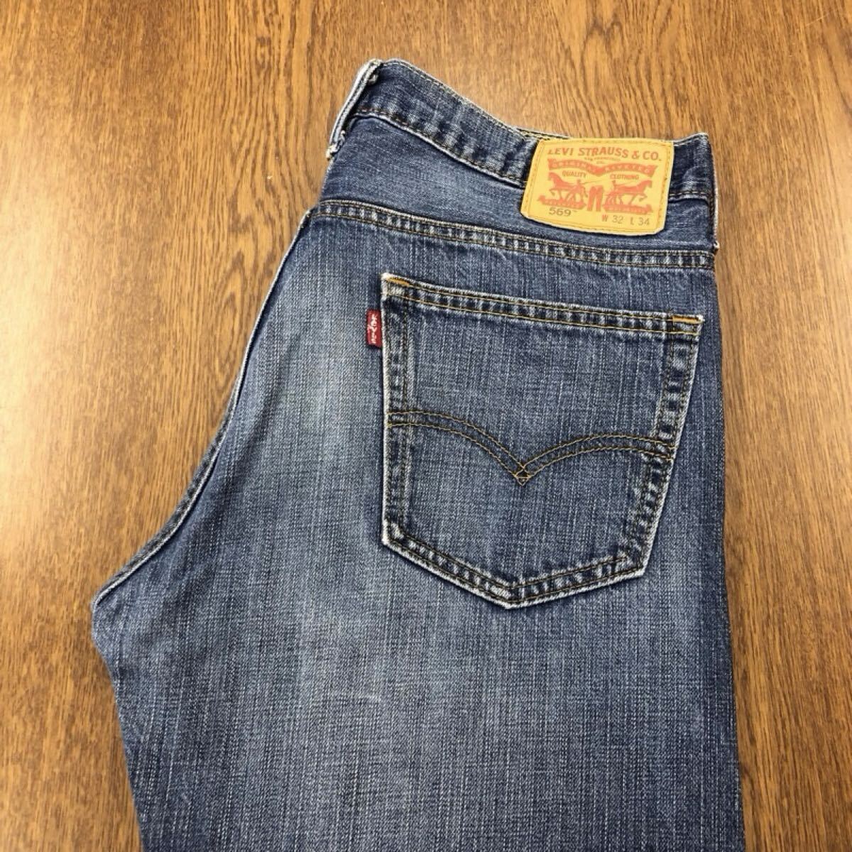 【GJ304】Levi's 569 W32 L34 色落ち加工 ジーンズ ジーパン デニムパンツ メンズブランド古着 リーバイス569 送料無料拍卖