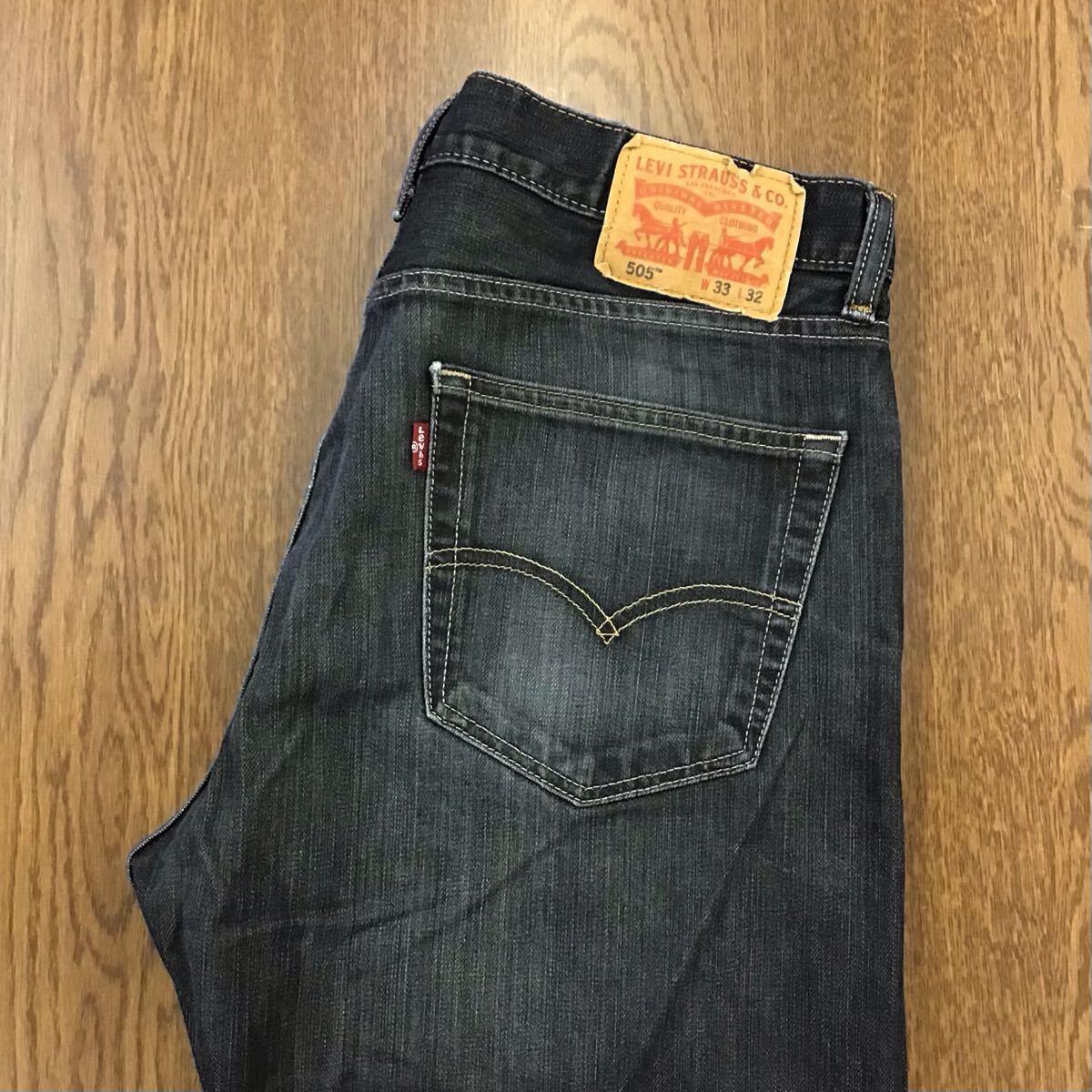 【GJ372】Levi's 505 W33 L32 色落ち加工 ジーンズ ジーパン デニムパンツ メンズブランド古着 リーバイス505 送料無料拍卖
