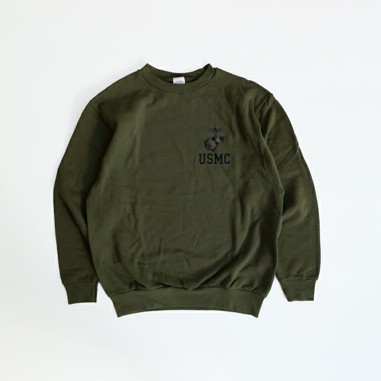 軍放出品 ミリタリー スウェット アメリカ海兵隊 U.S.M.C. オリーブドラブ ロゴ 裏起毛 スウェットシャツ デッドストック拍卖