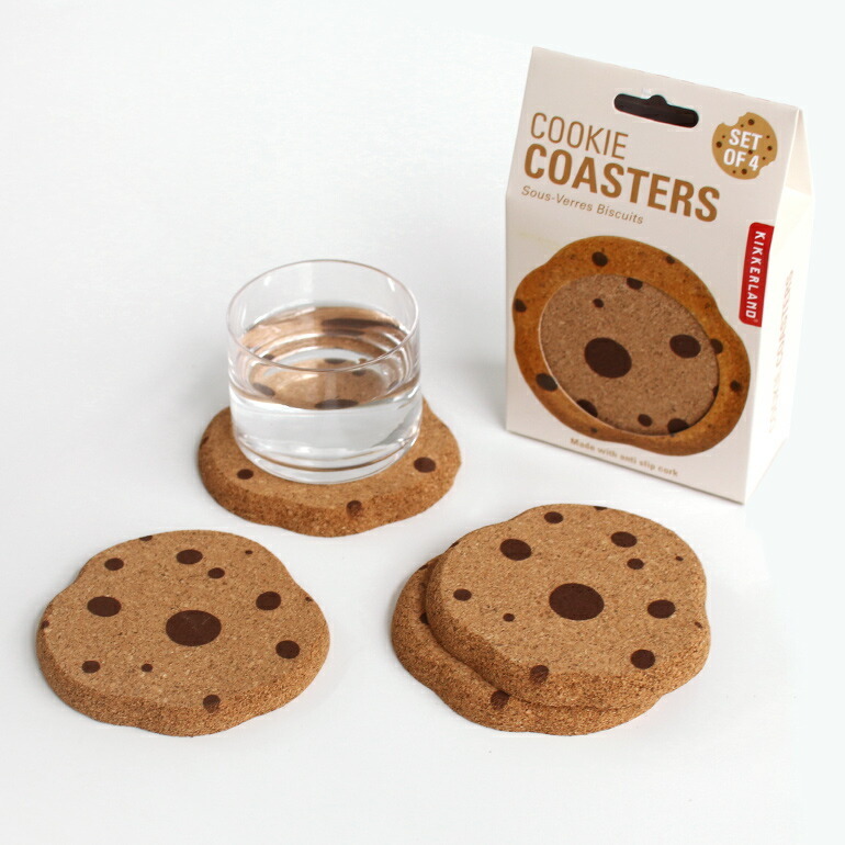 コースター おしゃれ コルク クッキー ギフト セット KIKKERLAND キッカーランド Cookie Coasters 4個入拍卖