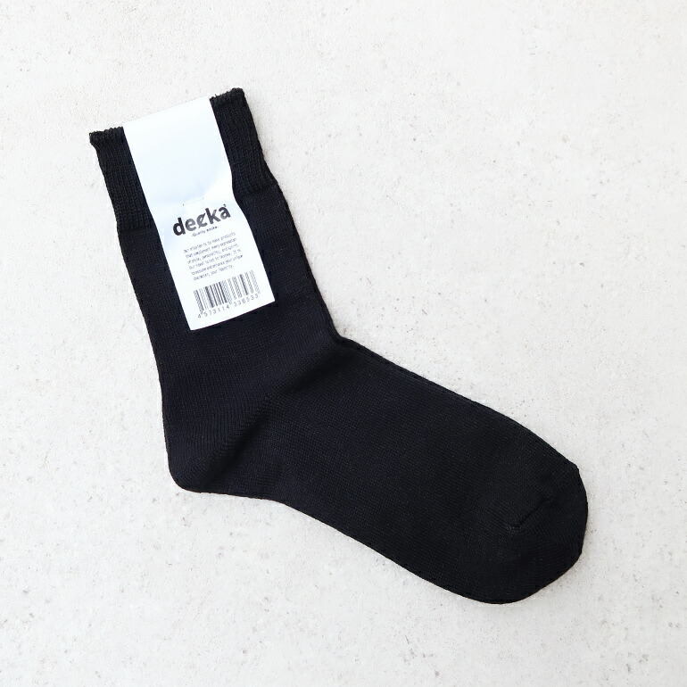 ソックス 靴下 コットン レディース decka quality socks デカクォリティソックス Mercerized Socks GIZA Cotton ブラック拍卖