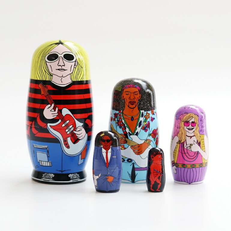 マトリョーシカ ミュージシャン DETAIL 27 カートコバーン ジミヘンドリックス ジャニスジョプリン バスキア拍卖