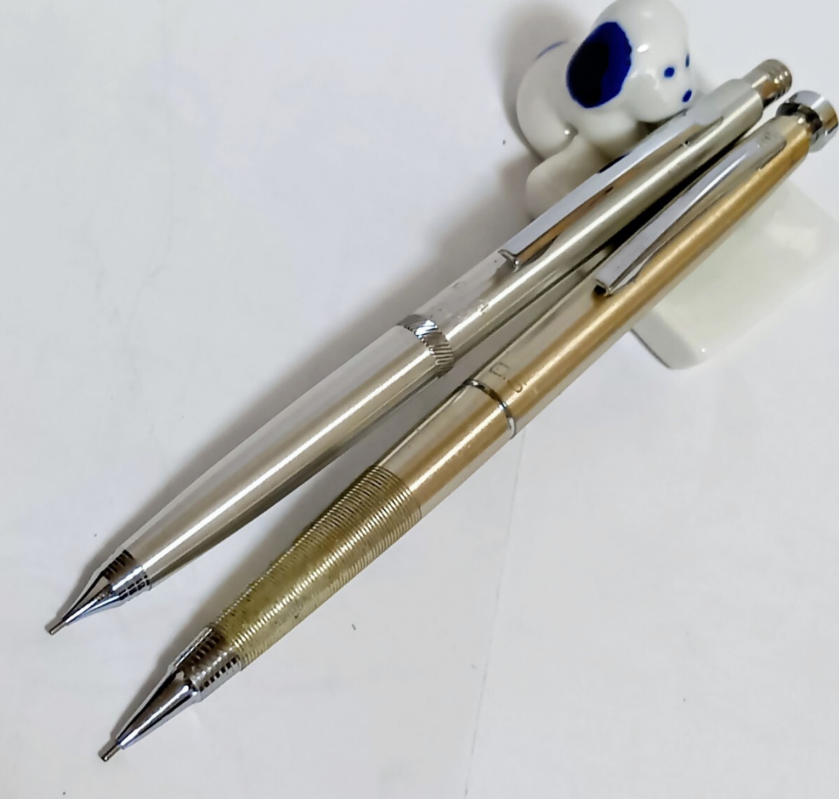 昭和レトロ Pentel5 ぺんてる&パイロット シャープペン 2本 ステンレス 0.5mm 拍卖