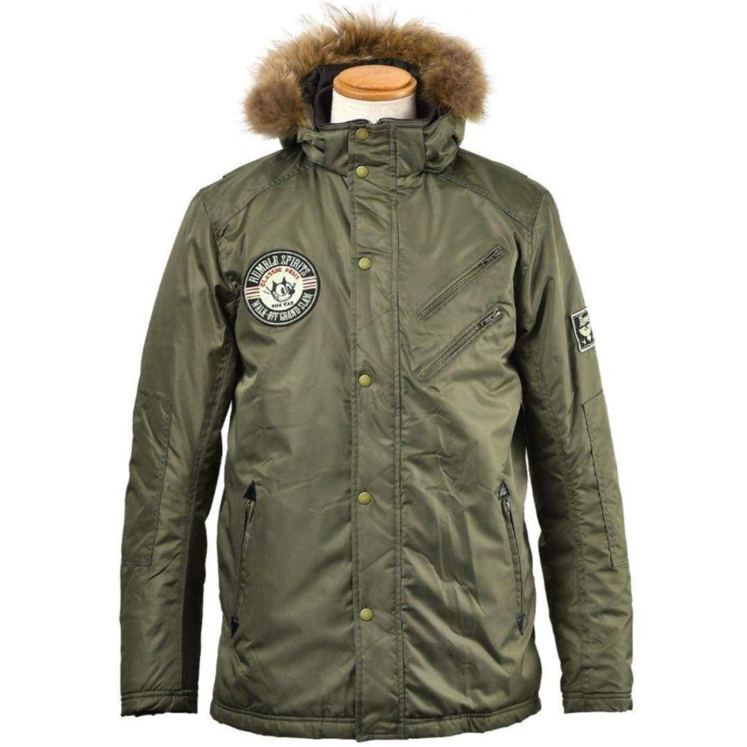 【59%引】ランブル RUB-047 カーキ(L)Felix The Catコラボ ミリタリーナイロンジャケット【秋冬用】拍卖