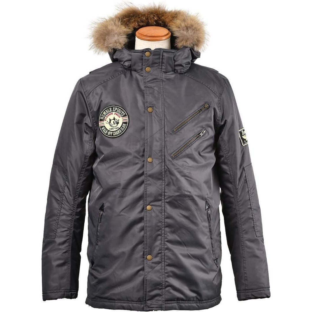 【59%引】ランブル RUB-047 チャコール(M)Felix The Catコラボ ミリタリーナイロンジャケット【秋冬用】拍卖