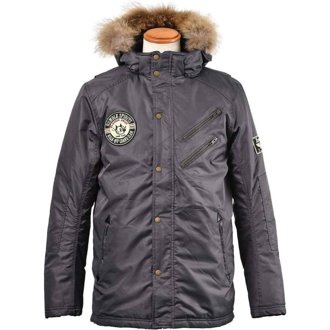 【59%引】ランブル RUB-047 チャコール(L)Felix The Catコラボ ミリタリーナイロンジャケット【秋冬用】拍卖