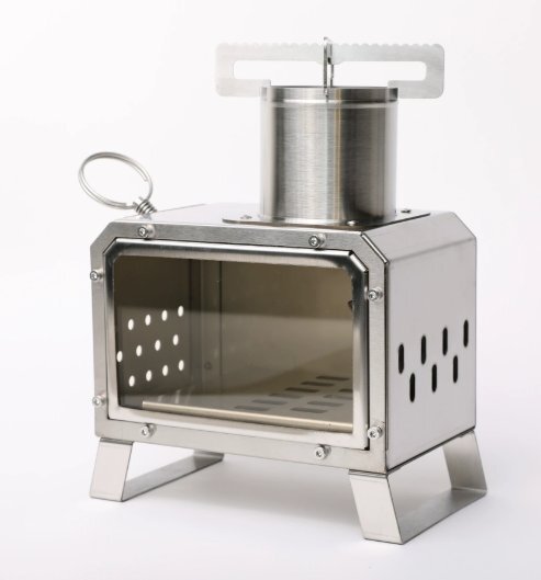 キャンプ屋外ステンレス携帯デスクトップ薪ストーブガラス暖房ストーブ拍卖