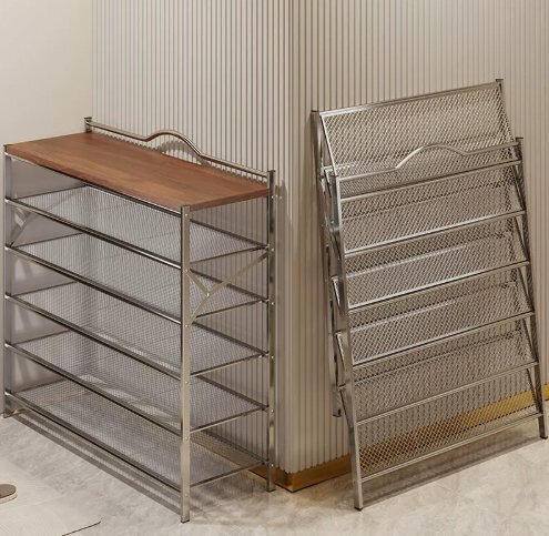 家庭用の戸口は多層に折りたたむことができ靴立て設置不要賃貸部屋用大容量靴収納です拍卖