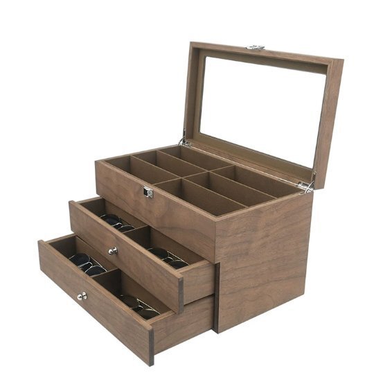 天然復古木製眼鏡箱眼鏡収納箱太陽胡桃木眼鏡箱箱箱拍卖