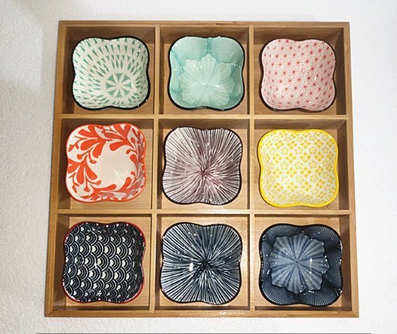 アイデア九段トレイおかず皿分目皿+ 9枚皿拍卖