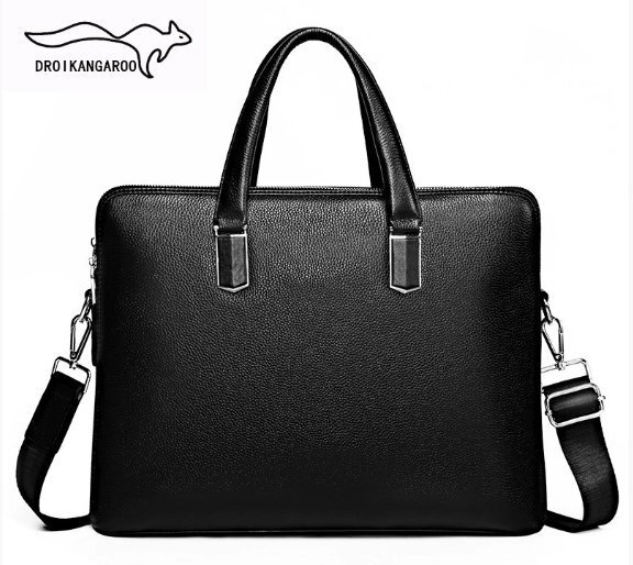 男性ブリーフケースショルダーショルダーバッグ牛革二重ビジネスノートパソコンバッグ拍卖