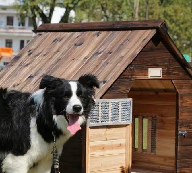 屋外無垢材防水犬小屋四季汎用大型犬小屋家庭用庭保温犬小屋板材厚くするログハウス拍卖